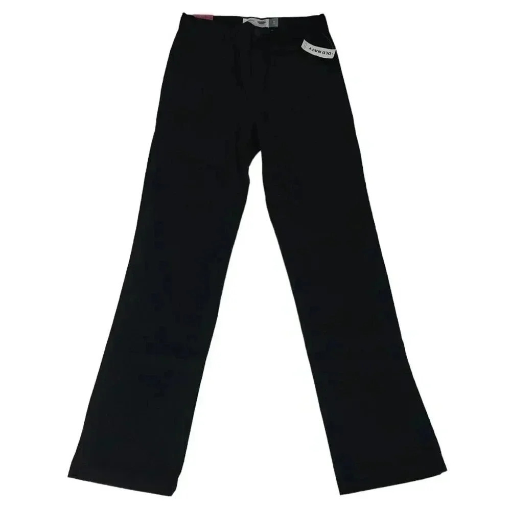 Old Navy Boys Size 12 Slim Black Uniform Skinny Built-In Flex Chino Pants